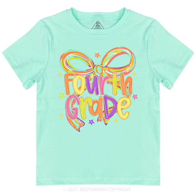 Personalized Girly Bow Sublimation Toddler&Kid's Tees Beepumpkin