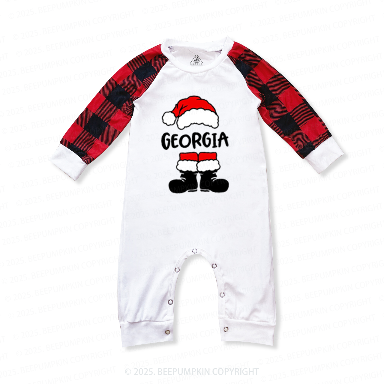 Personalized Santa Hat & Boots Family Christmas Family Matching Pajamas