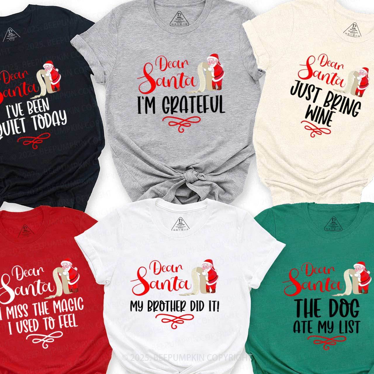Personalized Dear Santa Family Matching T-Shirts Beepumpkin