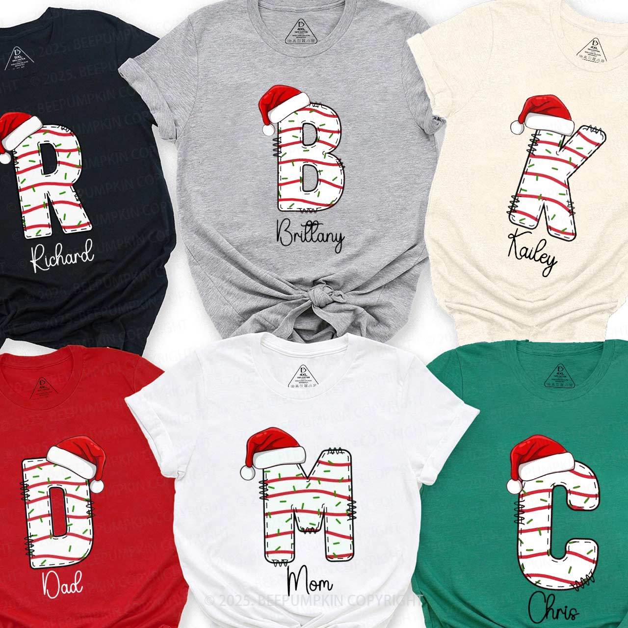 Personalized Candy Letters Name Family Matching T-Shirts Beepumpkin