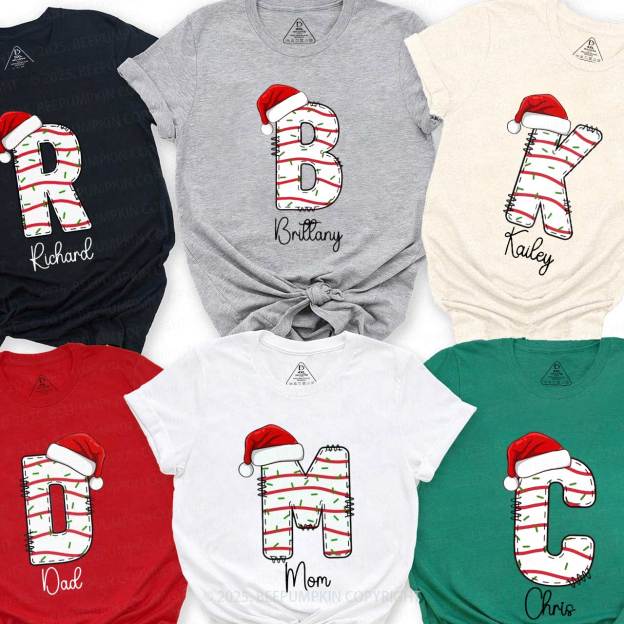 Personalized Candy Letters Name Family Matching T-Shirts Beepumpkin