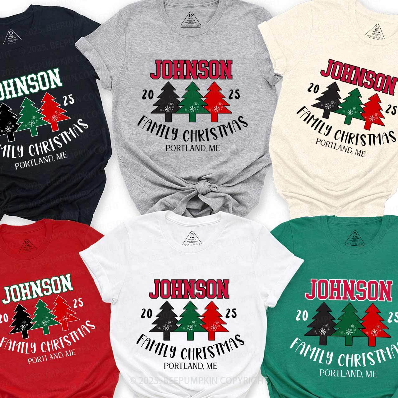 Personalized Christmas Tree Family Matching T-Shirts Beepumpkin