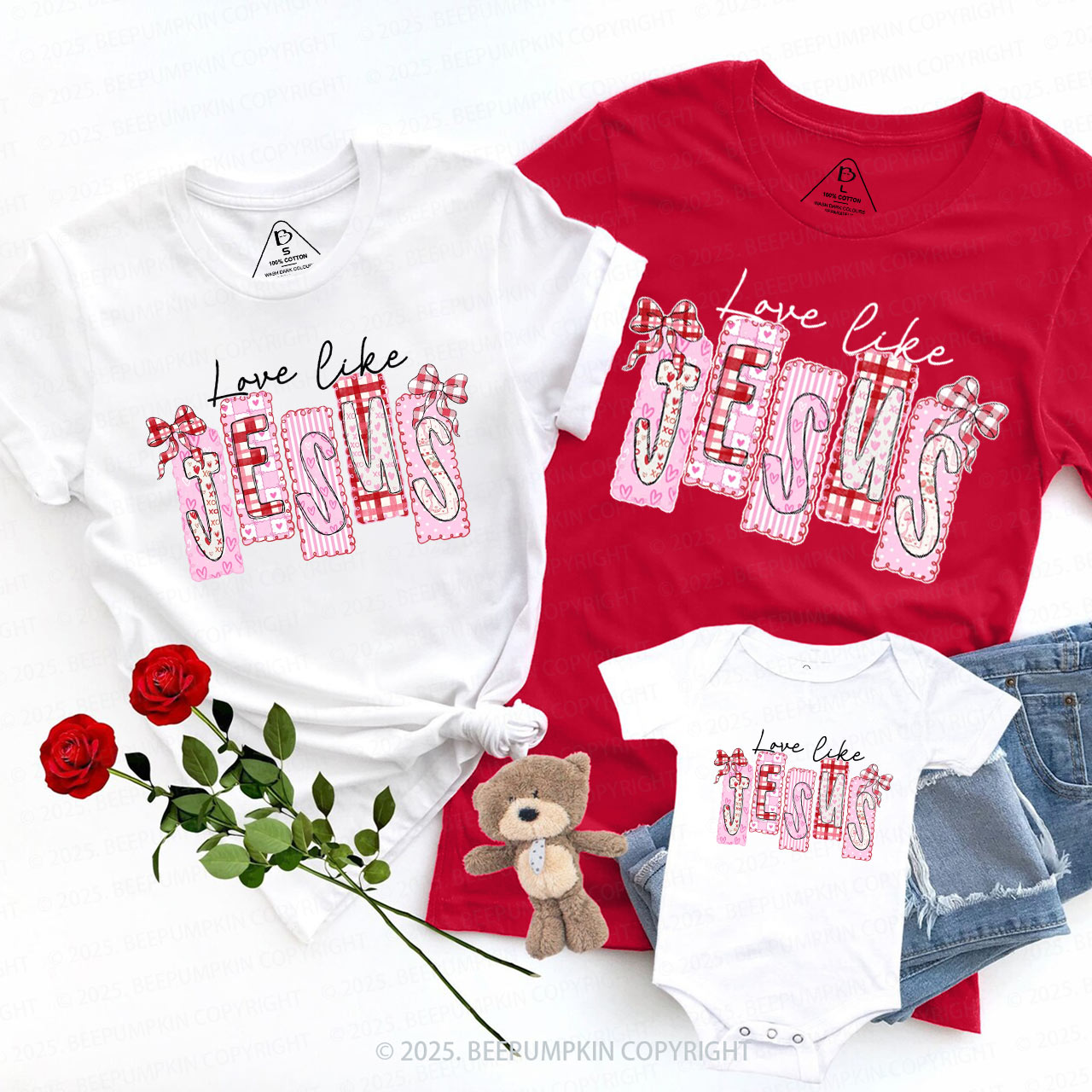 Love Like Jesus Valentine's Day Family Shirt
