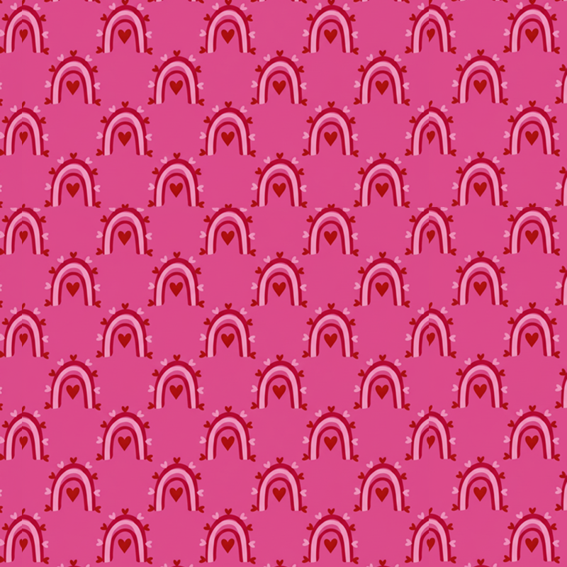 Hot Pink Rainbow Love All-Over Print Mom&Me Cuffed Pajama Sets