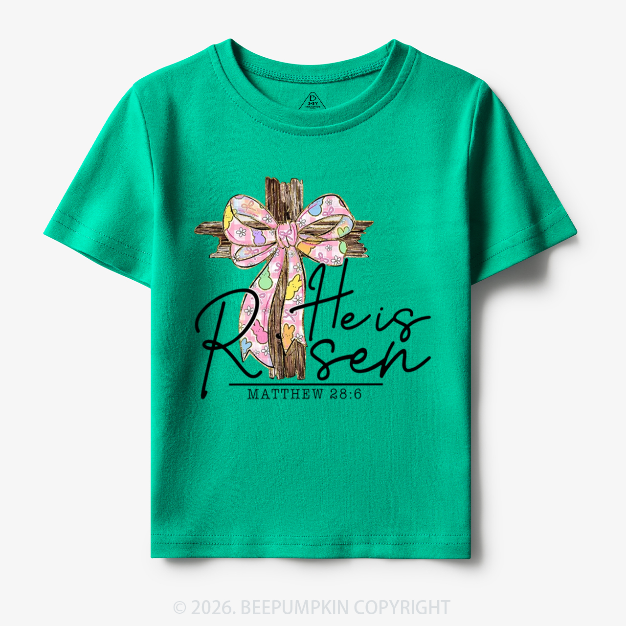 He Is Risen Easter Coquette Bow Toddler&Kid's Tees