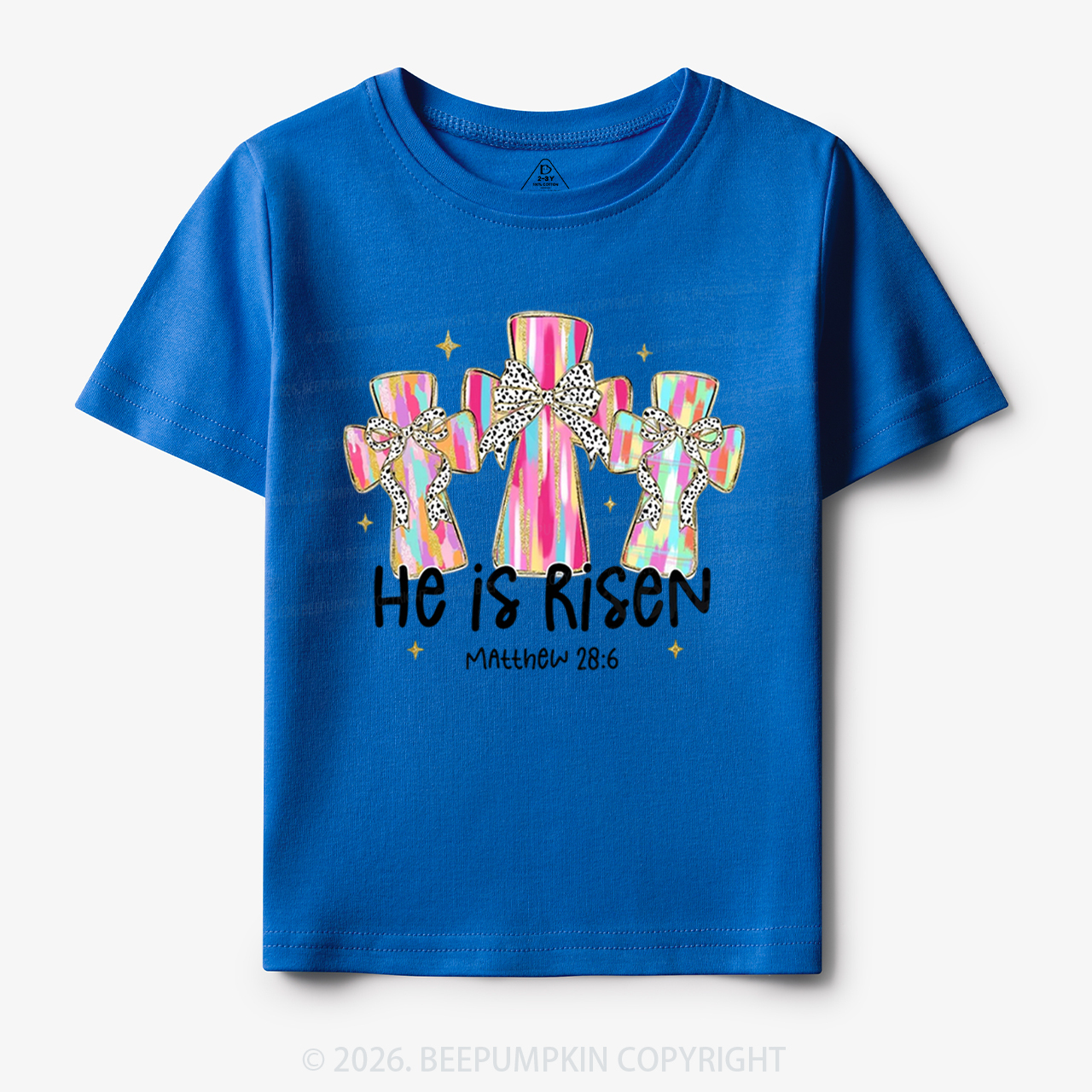 He Is Risen Easter Cross Toddler&Kid's Tees