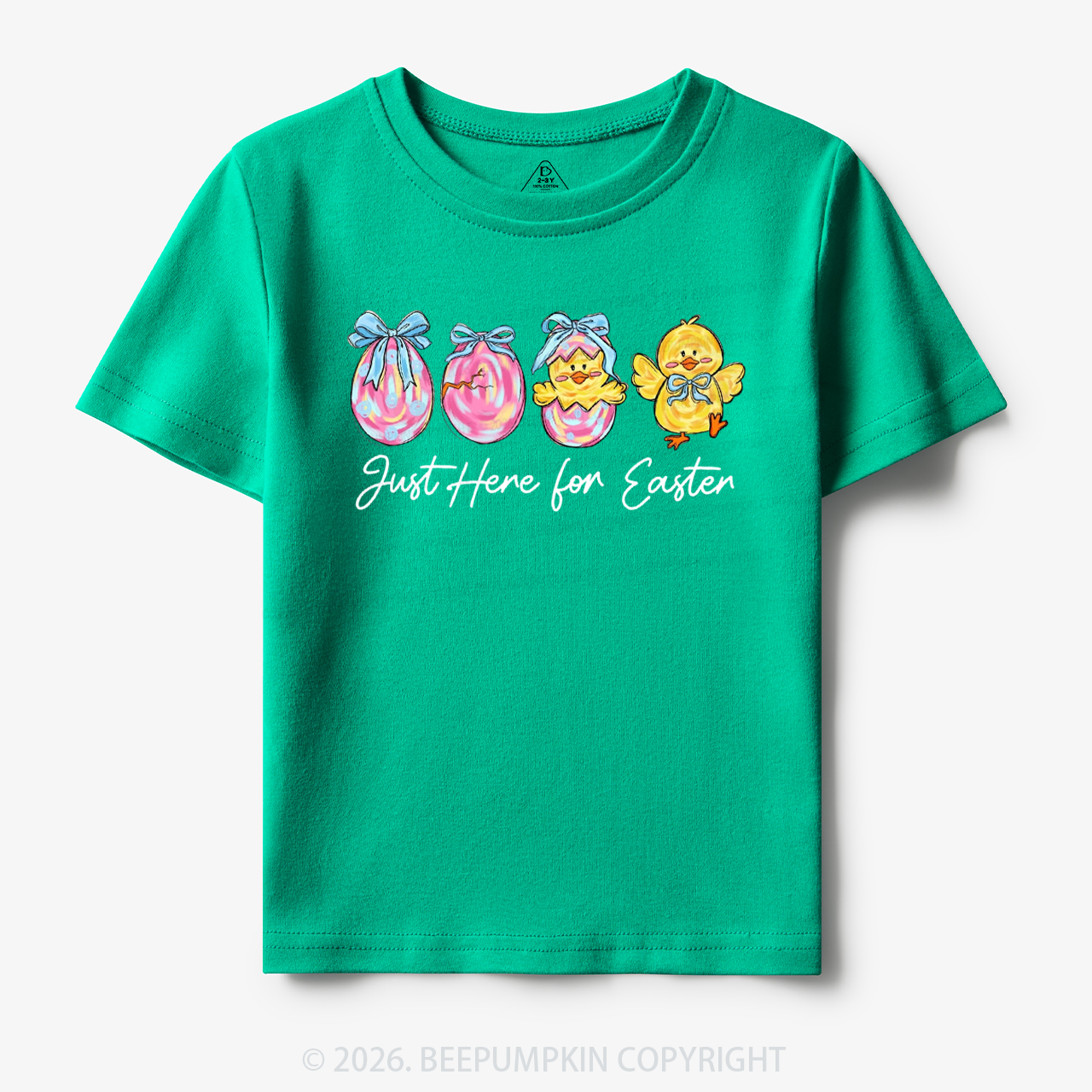 Just Here For Easter Pastel Eggs Coquette Toddler&Kid's Tees