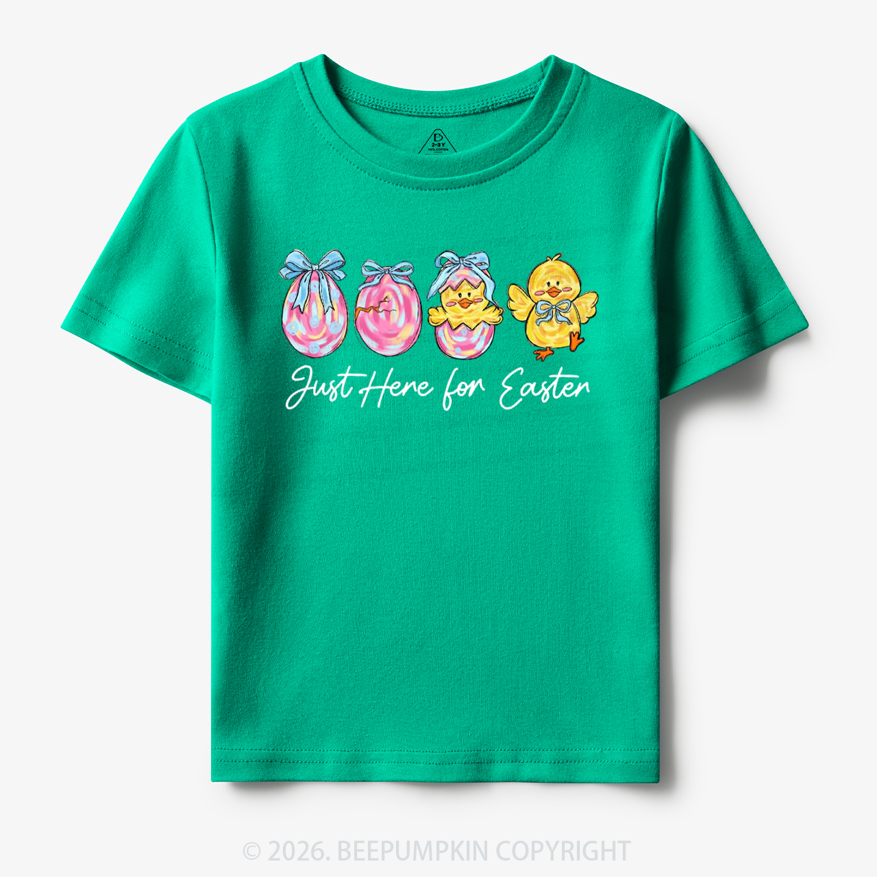 Just Here For Easter Pastel Eggs Coquette Toddler&Kid's Tees