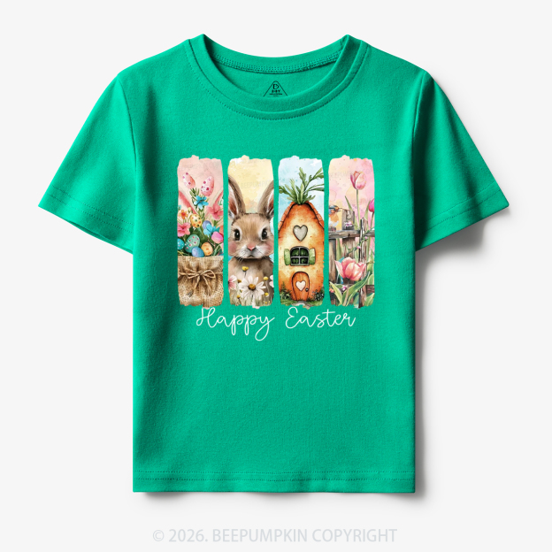 Happy Easter Floral Spring Toddler&Kid's Tees