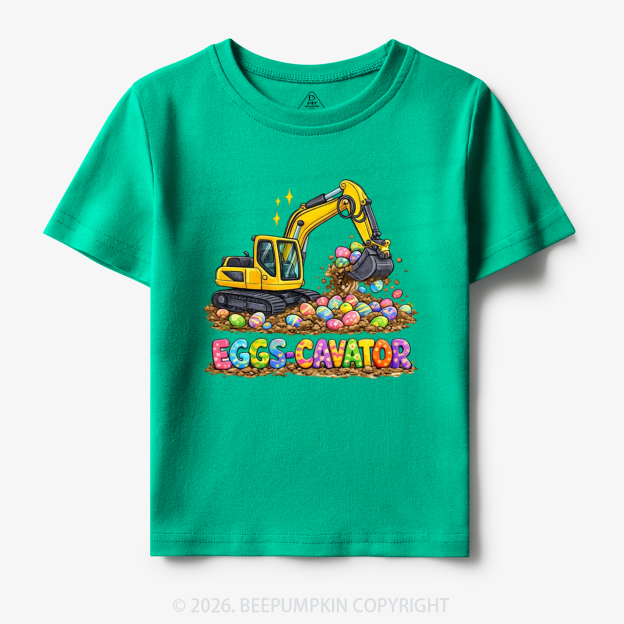 Eggs-Cavator Excavator Easter Toddler&Kid's Tees