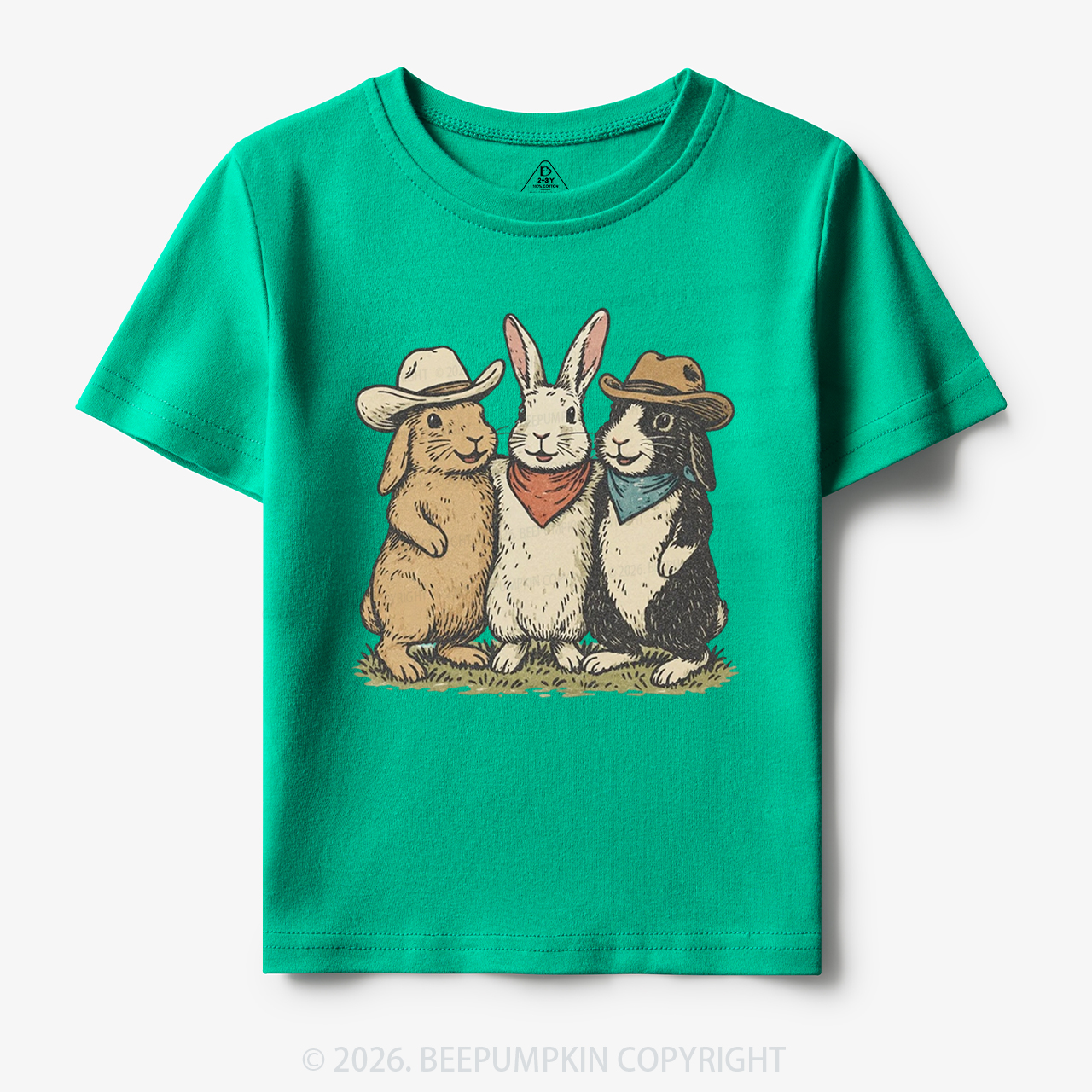 Western Bunnies Easter Toddler&Kid's Tees