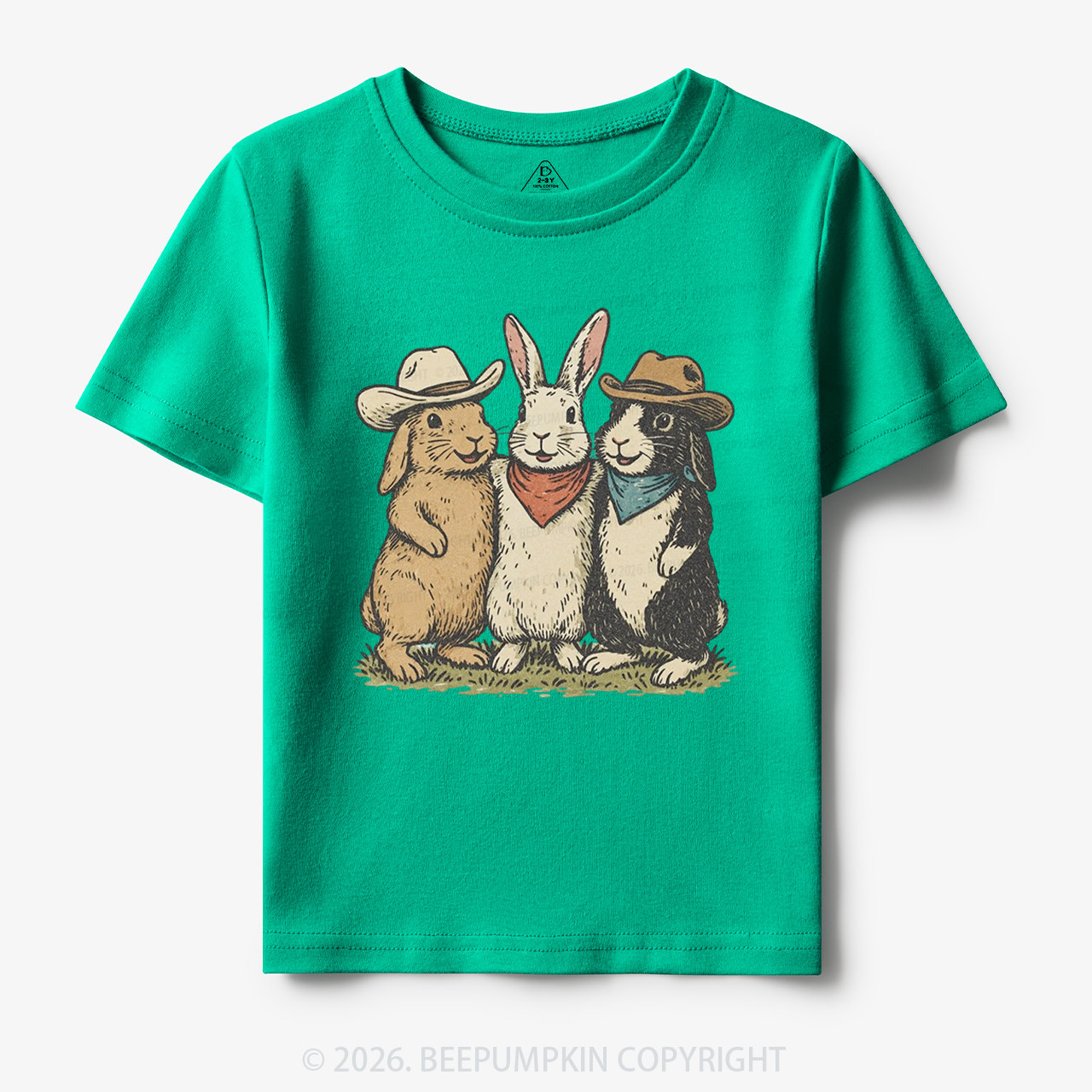 Western Bunnies Easter Toddler&Kid's Tees