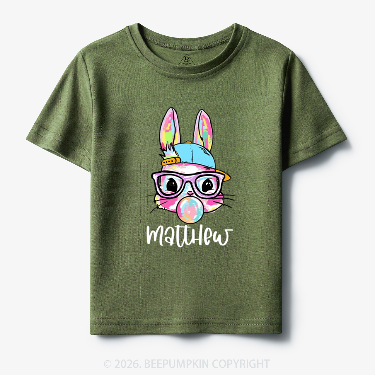 Personalized Kid Name Easter Bunny Coquette Bow Toddler&Kid's Tees
