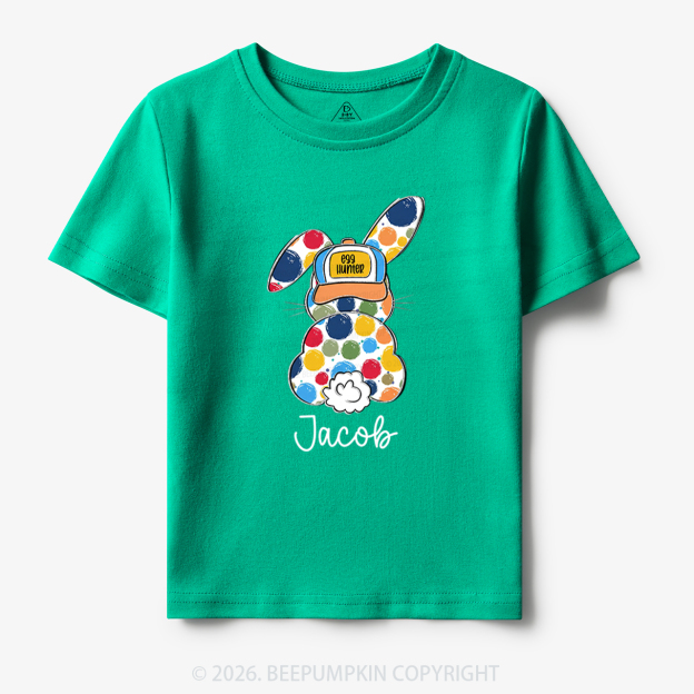 Personalized Name Easter Coquette Bow Bunny Toddler&Kid's Tees