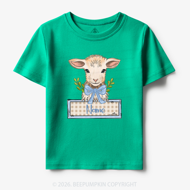 Personalized Baby Lamb With Bow Toddler&Kid's Tees