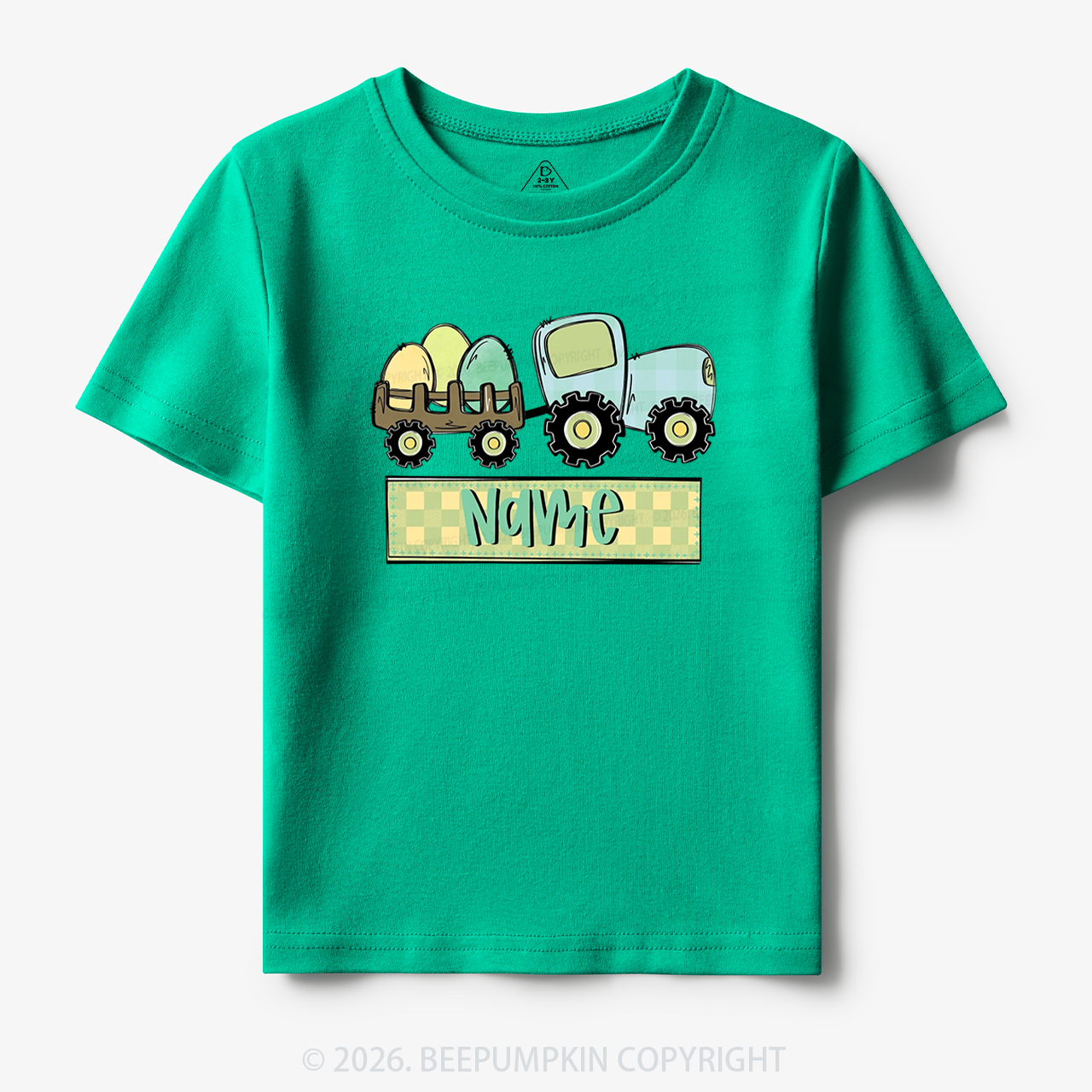 Personalized Name Easter Tractor Toddler&Kid's Tees
