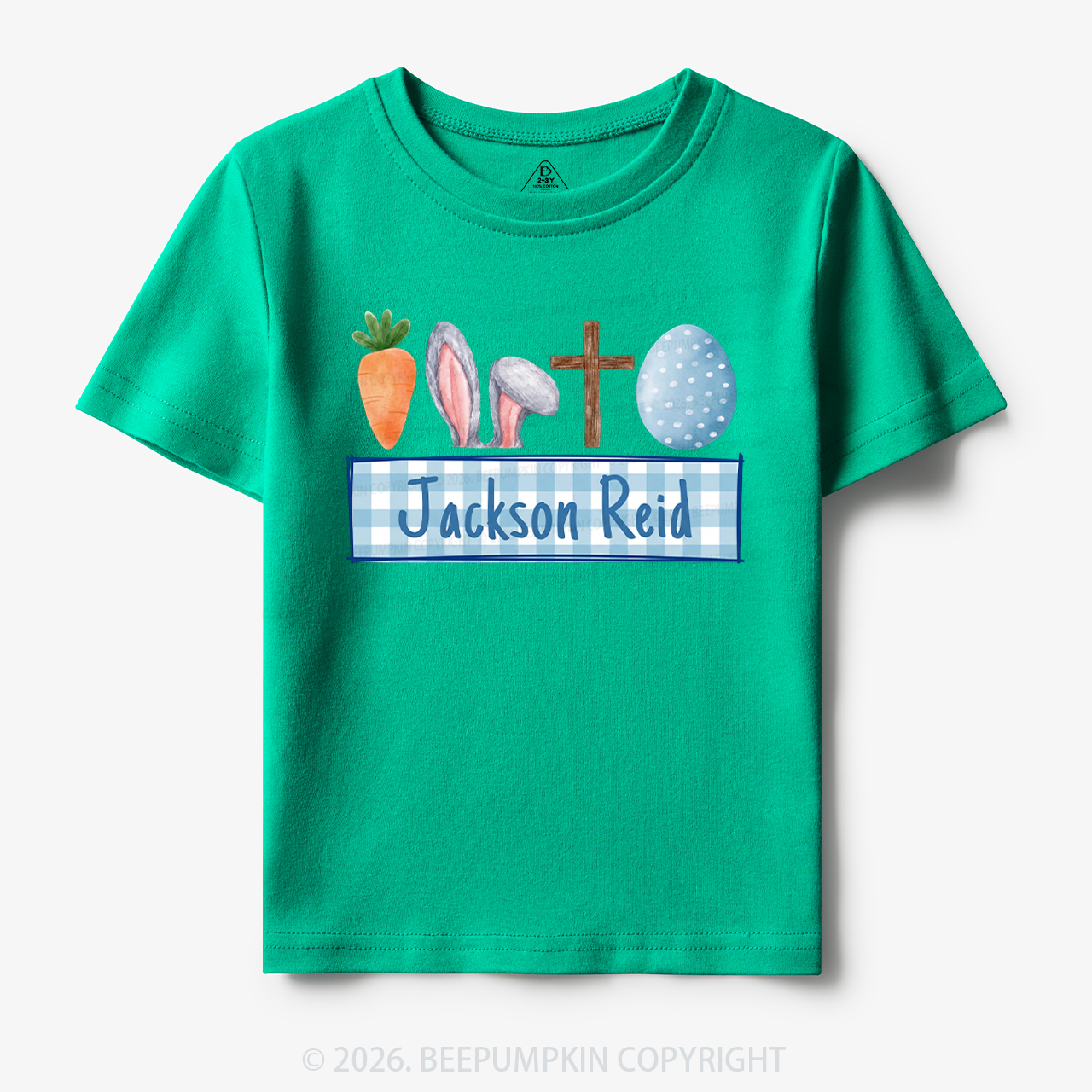 Personalized Watercolor Easter Bunny Name Toddler&Kid's Tees