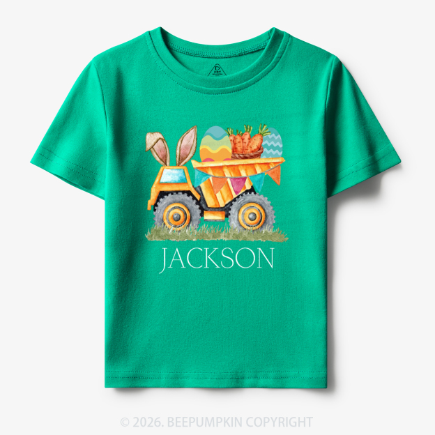 Personalized Name Easter Dump Truck Toddler&Kid's Tees