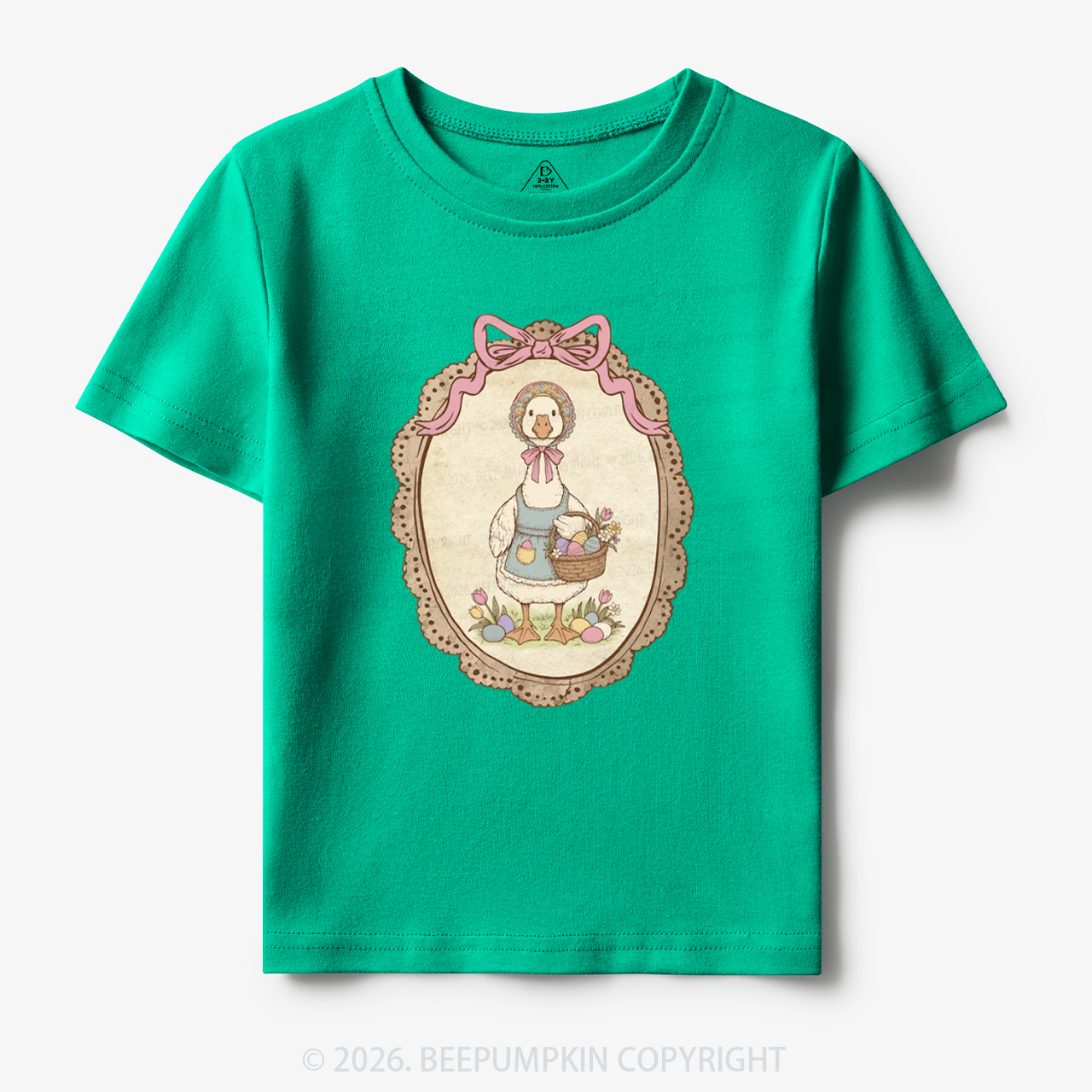 Floral Coquette Spring Easter Goose Toddler&Kid's Tees