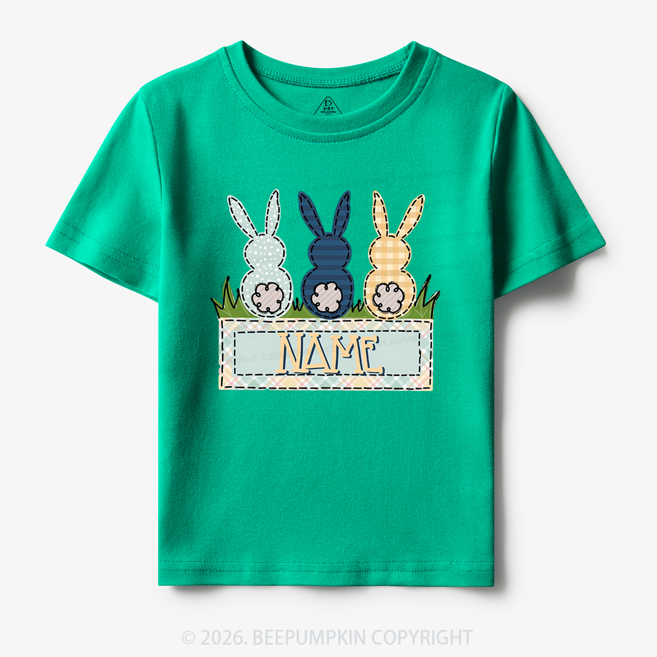Personalized Name Easter Bunny Trio Toddler&Kid's Tees