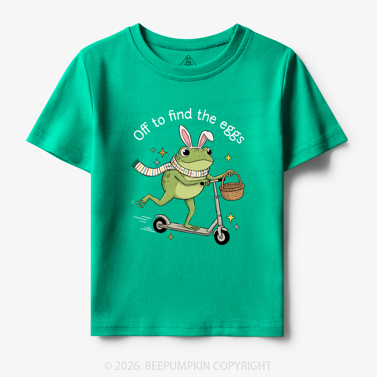 Funny Frog on Scooter Easter Egg Toddler&Kid's Tees 7
