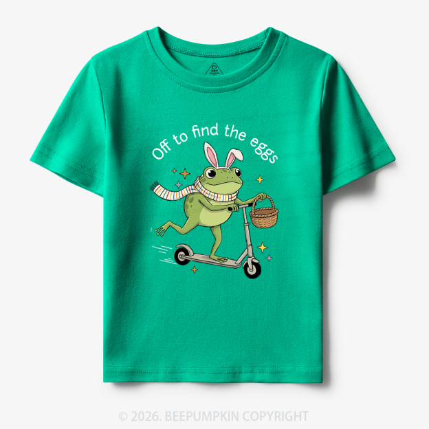 Funny Frog on Scooter Easter Egg Toddler&Kid's Tees 7