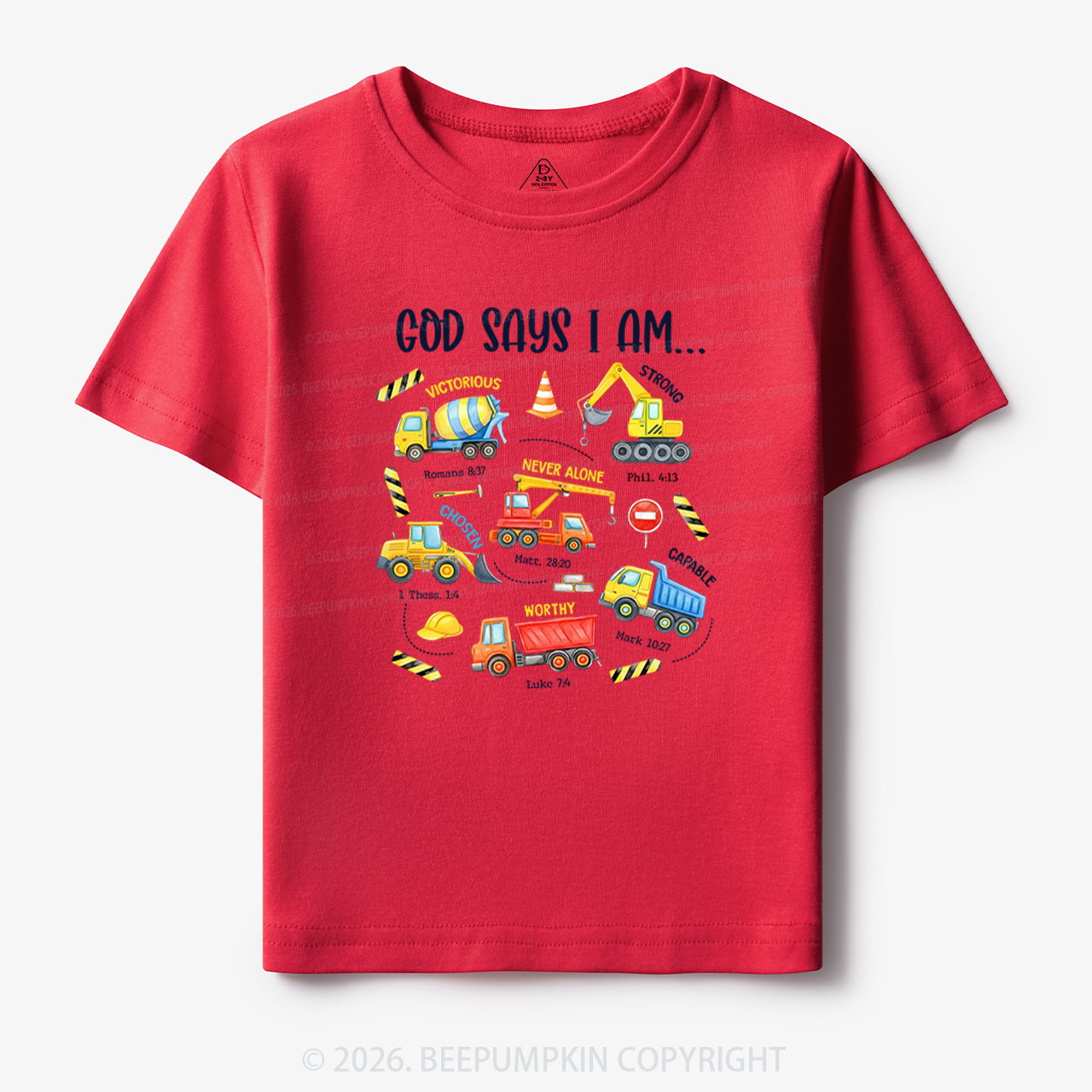 God Says I Am Construction Toddler&Kid's Tees