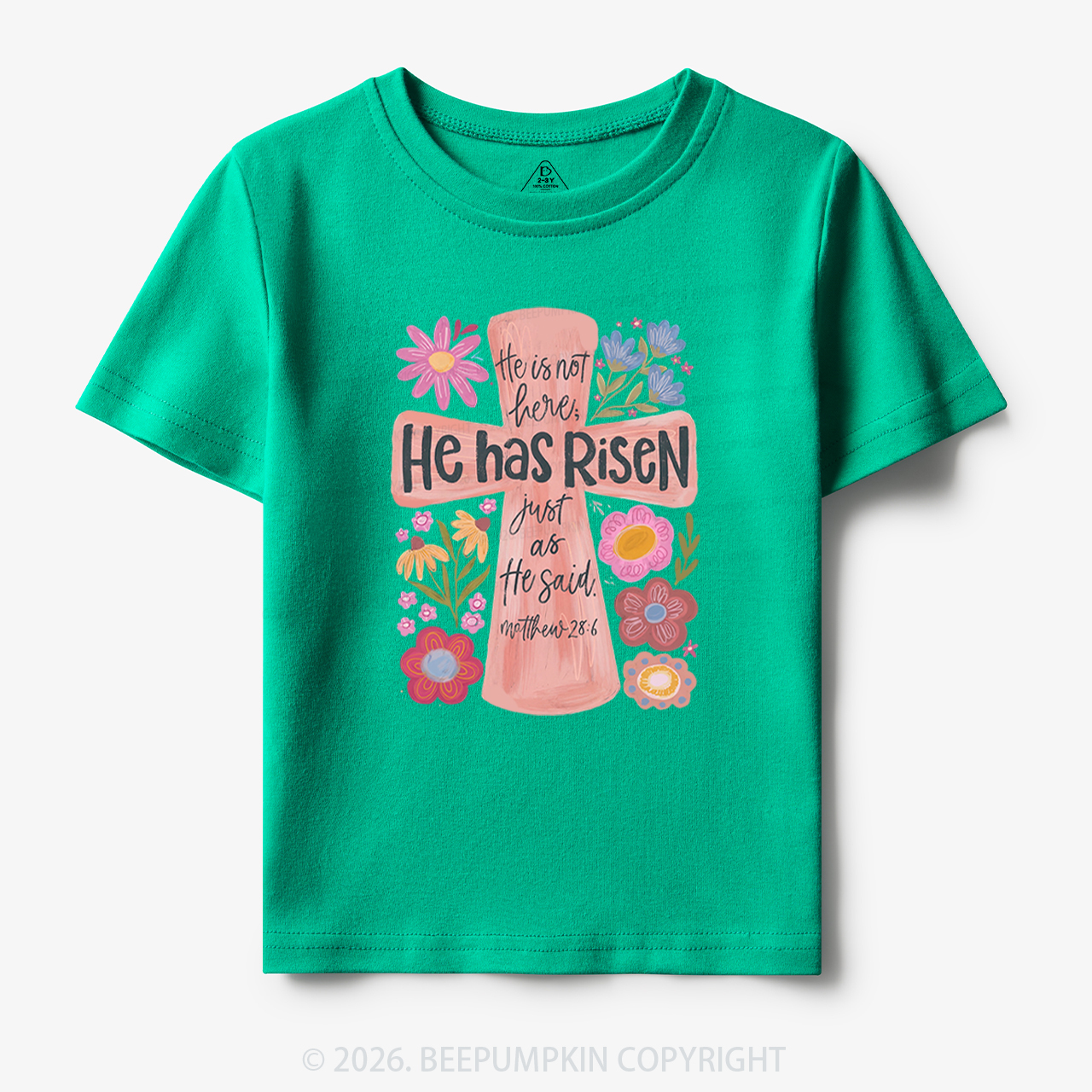 He Has Risen Christian Resurrection day Toddler&Kid's Tees