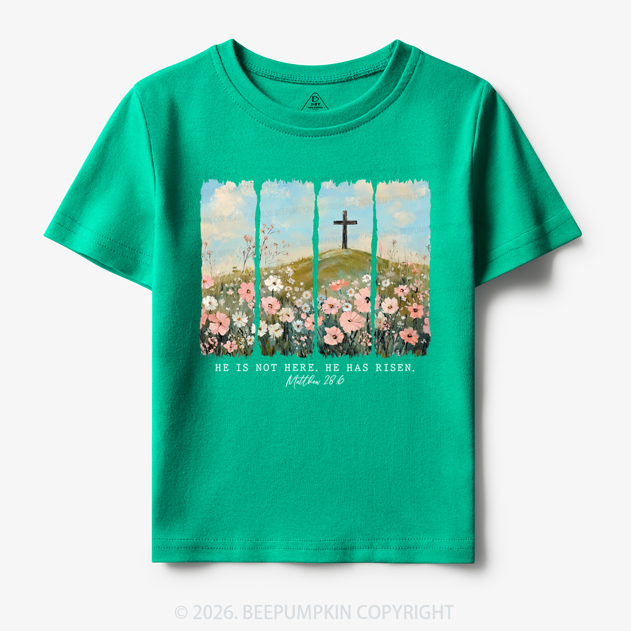 He is Risen Wildflower Spring Easter Toddler&Kid's Tees