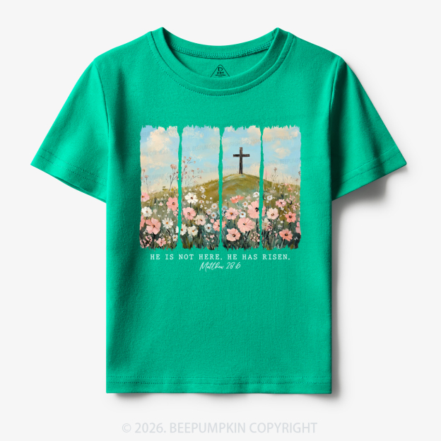 He is Risen Wildflower Spring Easter Toddler&Kid's Tees
