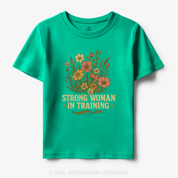 Strong Woman In Training Floral Toddler&Kid's Tees