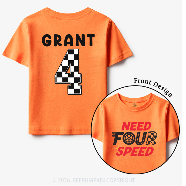 Personalized Racecar Birthday Toddler&Kid's Tees