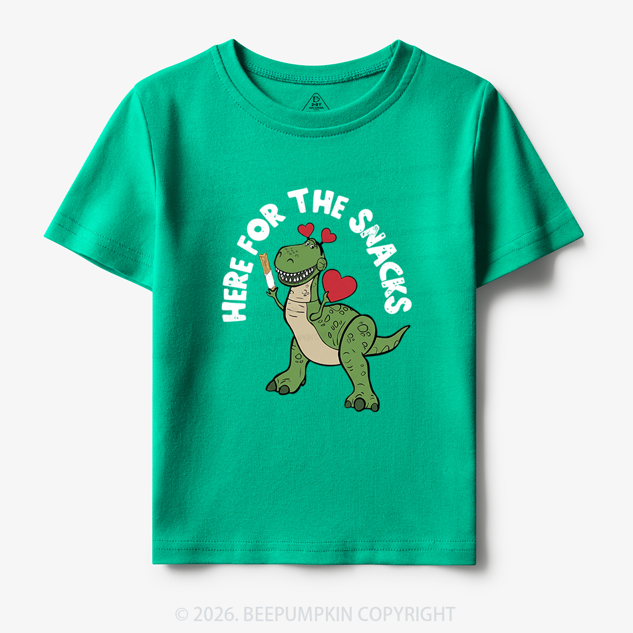 Here For The Snacks Funny Dinosaur Toddler&Kid's Tees