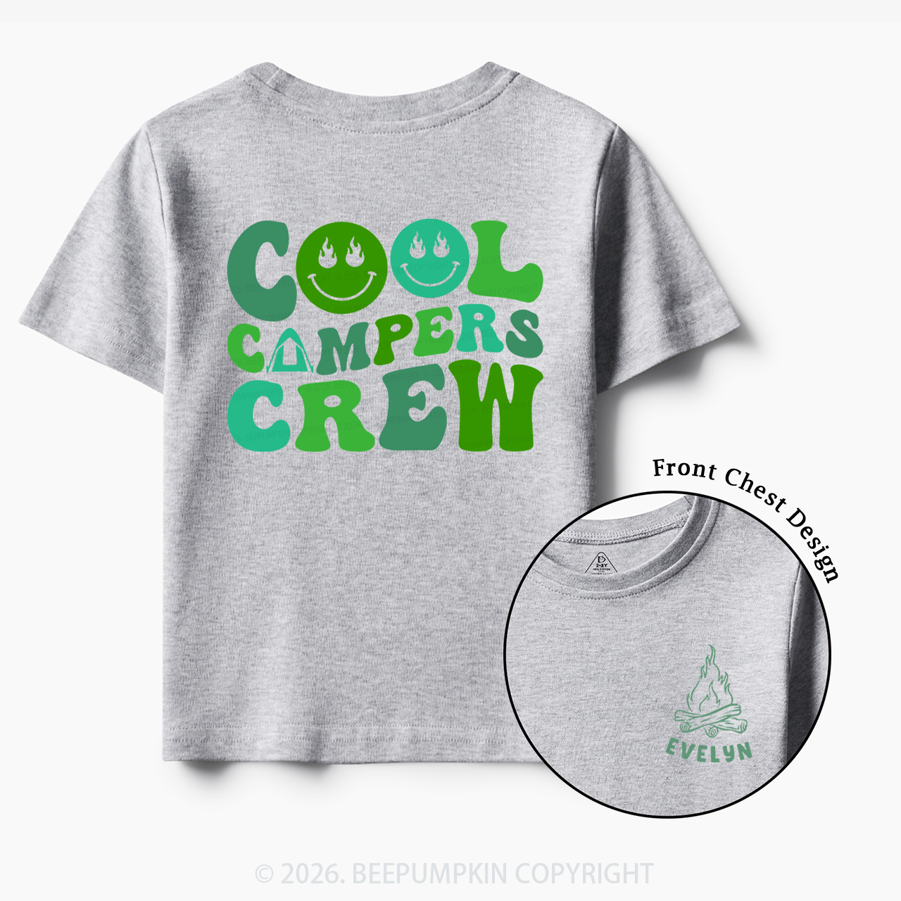 Personalized Name Cool Campers Crew Toddler&Kid's Tees