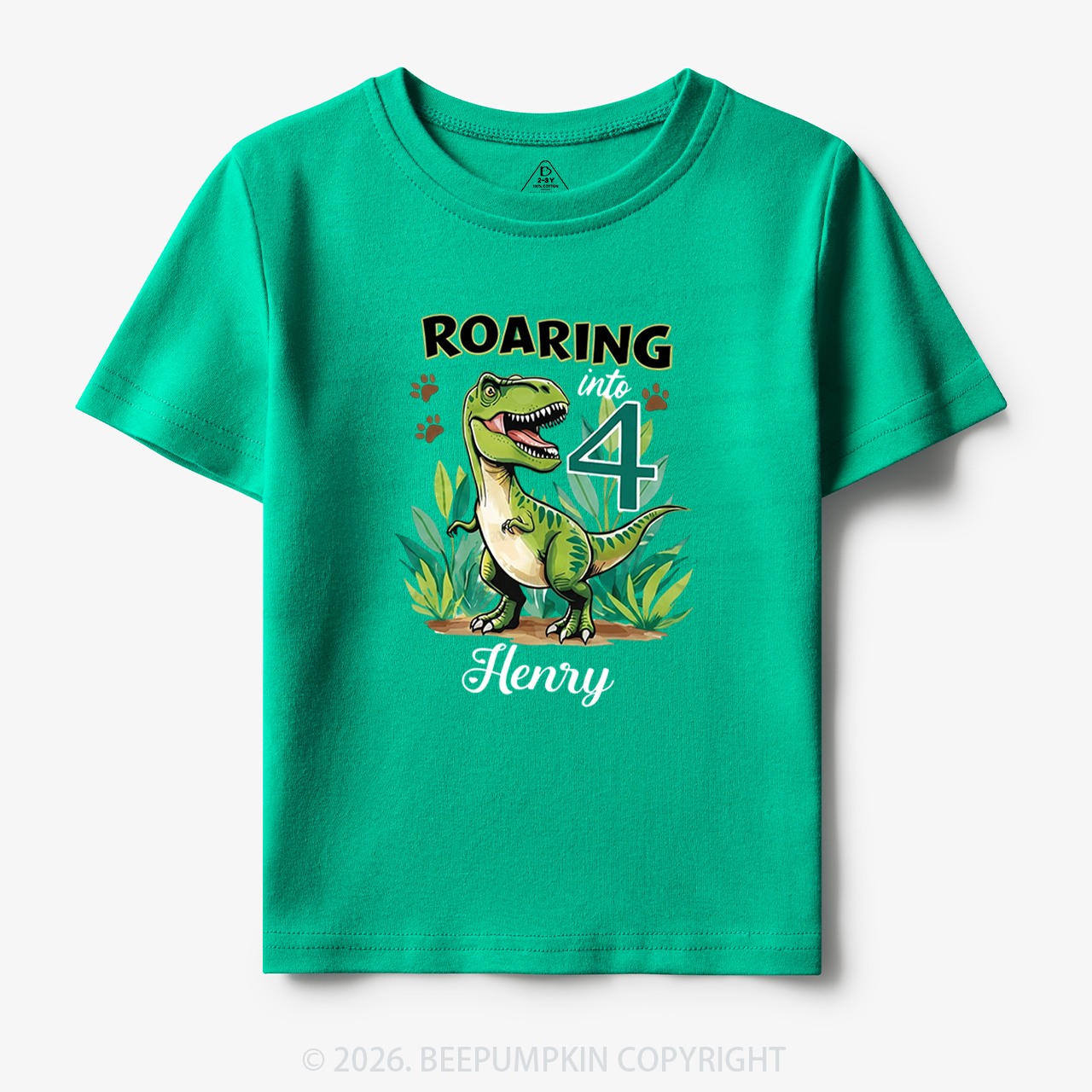 Personalized Dinosaur Birthday Any Age Toddler&Kid's Tees