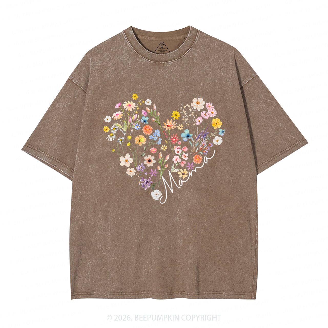 Bohemian Floral Adult Washed T-Shirts