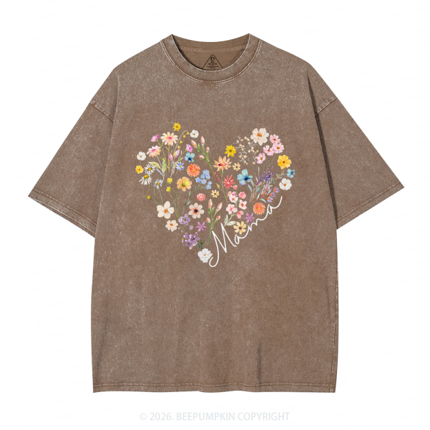 Bohemian Floral Adult Washed T-Shirts