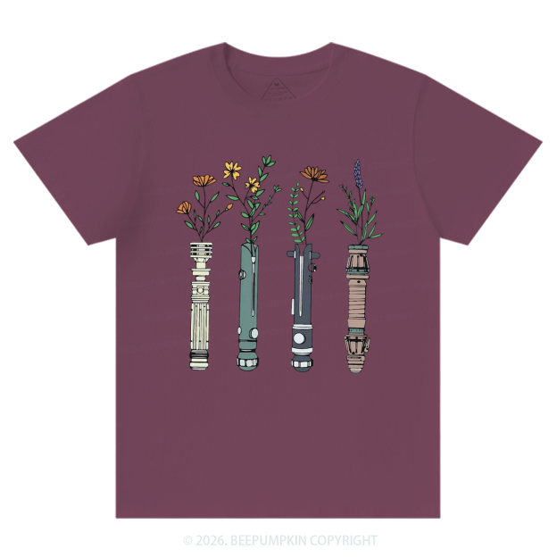 Floral Lightsaber Galaxy T-Shirts