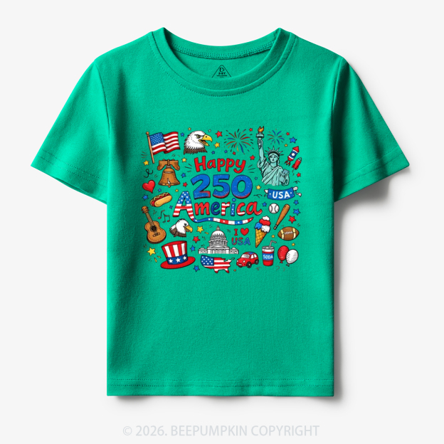 Happy 250 America Toddler&Kid's Tees