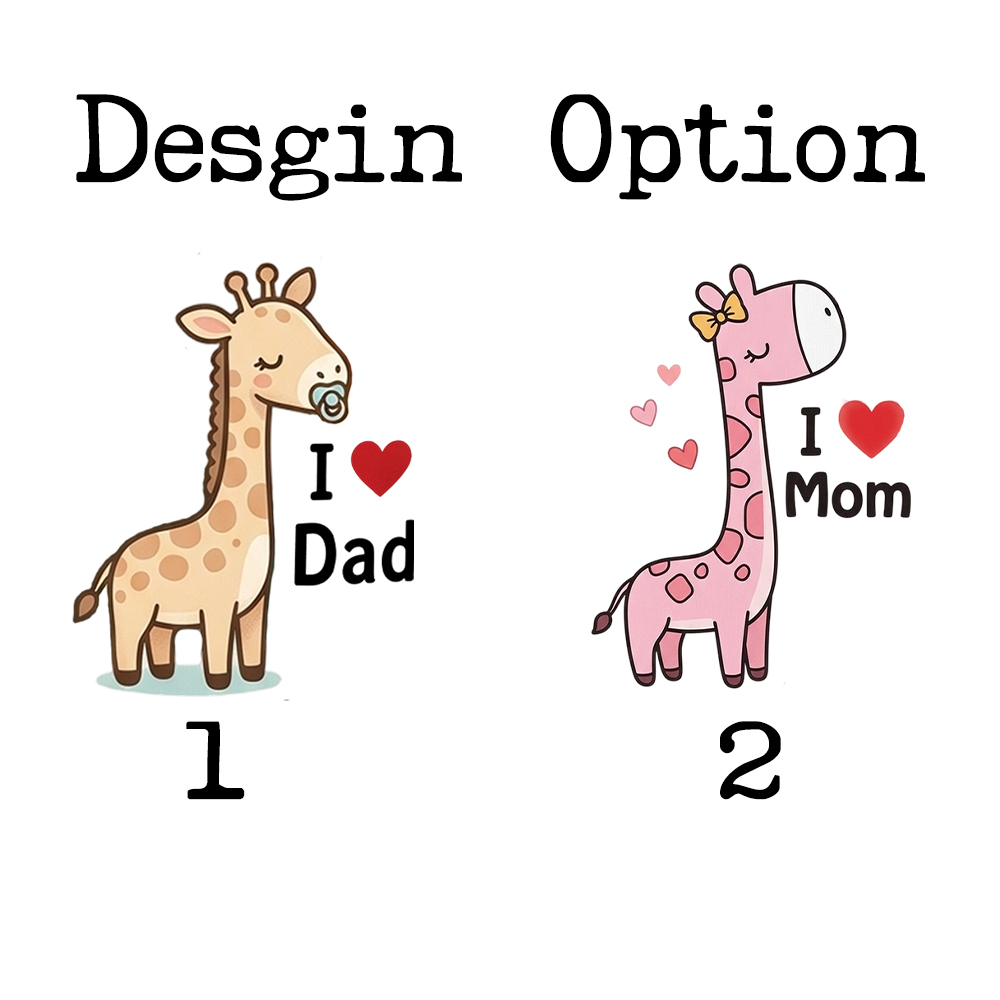 I Love Mom and Dad Giraffe Bodysuit