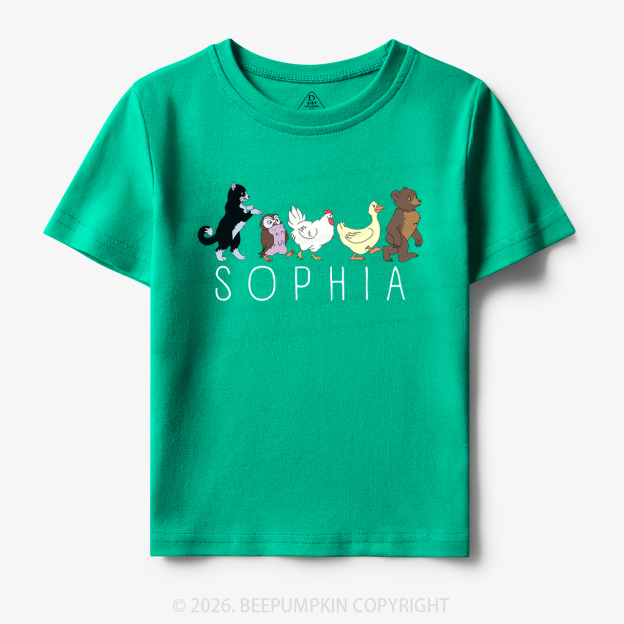 Personalized Cute Animal Friends Toddler&Kid's Tees