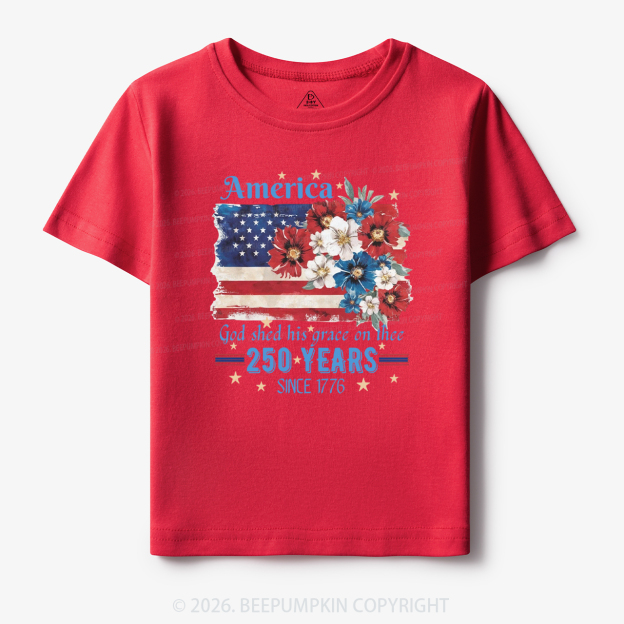 America 250 Years Flag Floral Toddler&Kid's Tees