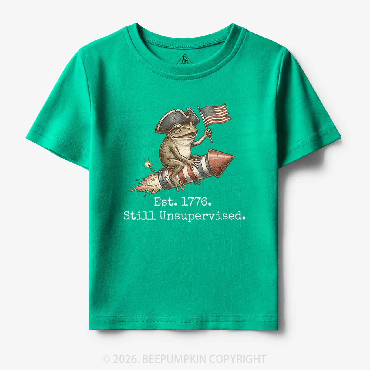 Est 1776 Funny Frog American 250th Anniversary Toddler&Kid's Tees