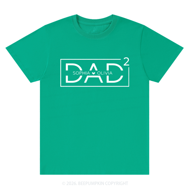 Personalized Dad Squared With Kids Names T-Shirts