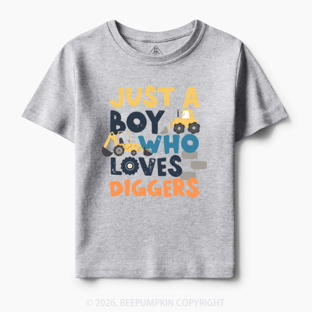 Just a Boy Who Loves Diggers Toddler&Kid's Tees