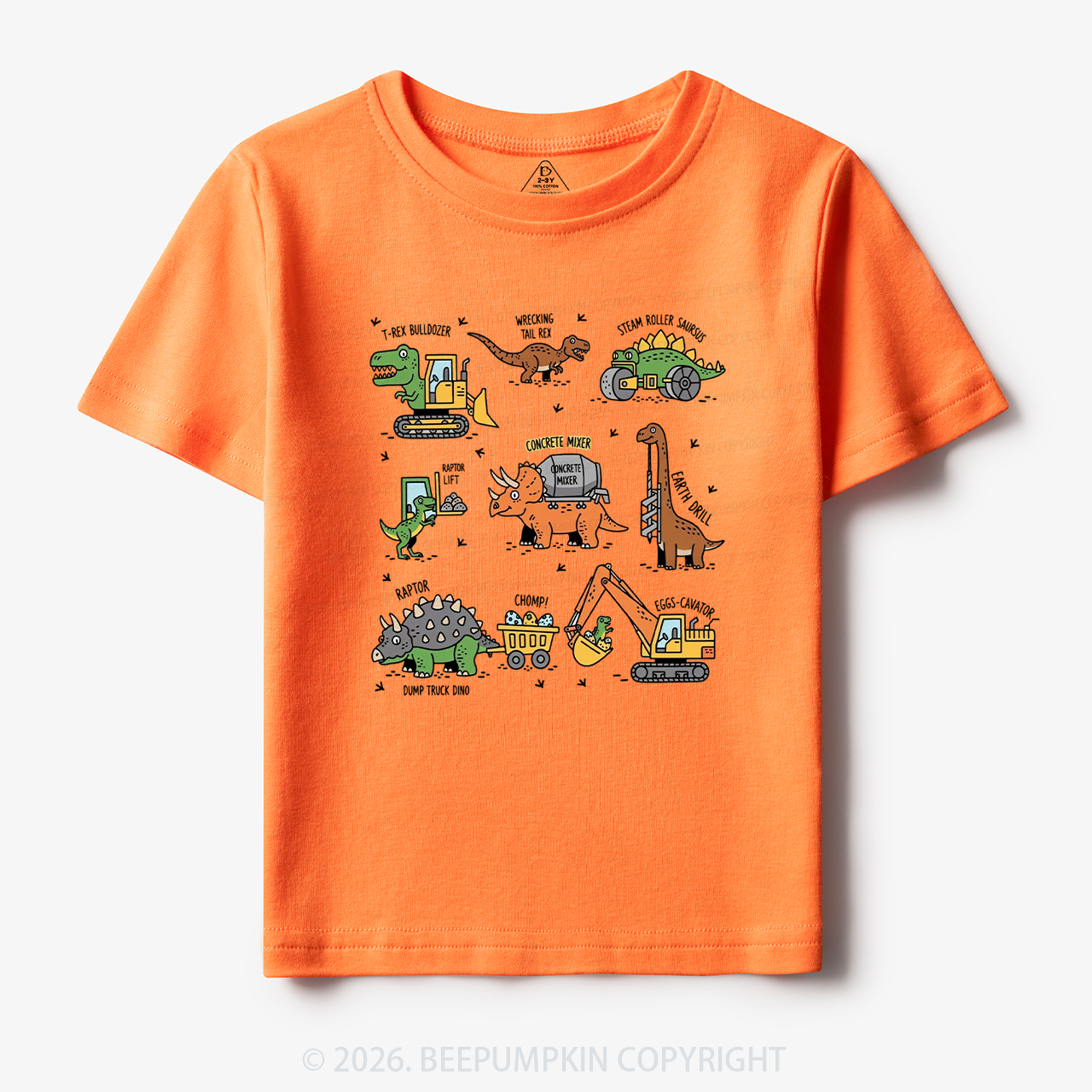 Dinosaur Construction Truck Toddler&Kid's Tees