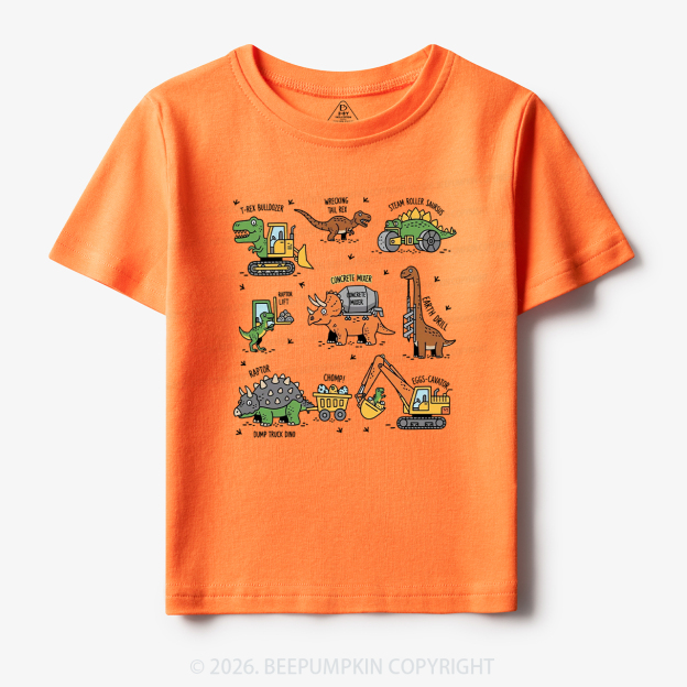Dinosaur Construction Truck Toddler&Kid's Tees