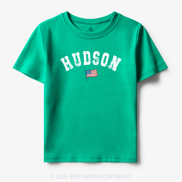 Personalized USA Flag with Name Toddler&Kid's Tees