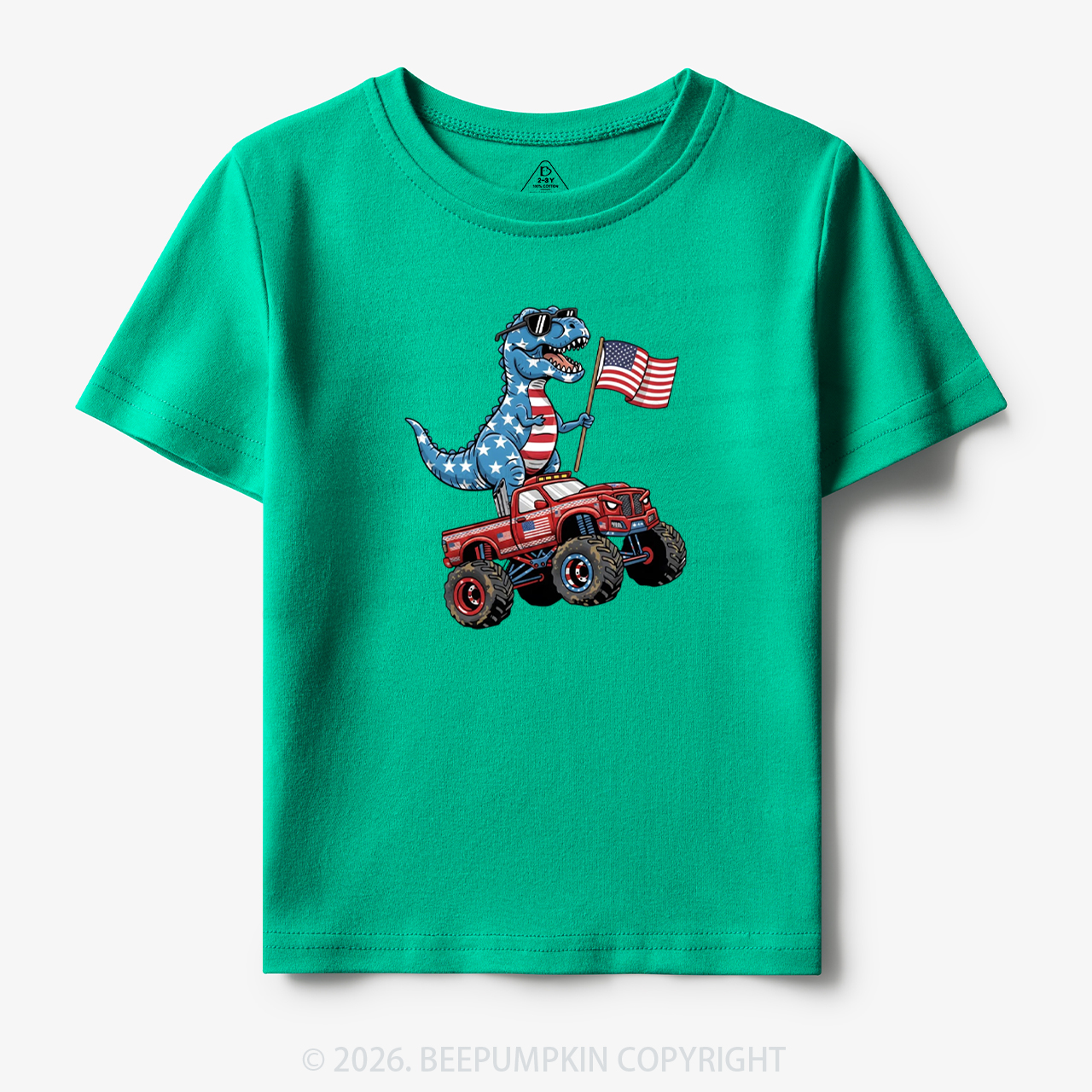USA 250 American Flag Dinosaur Toddler&Kid's Tees