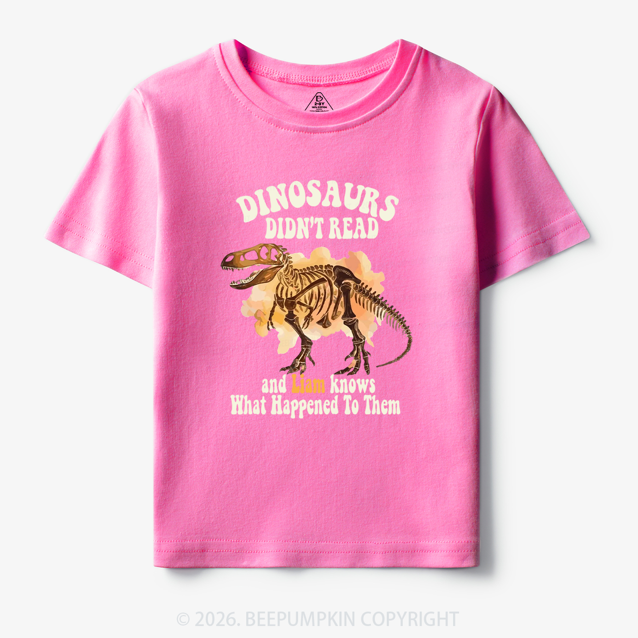 Personalized Dinosaur Skeleton Didn't Read Toddler&Kid's Tees